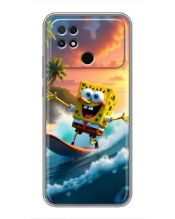 Чехол для Xiaomi POCO C40 с картинкой «Губка Боб серфингист» Чехол для Xiaomi POCO C40 с картинкой «Губка Боб серфингист»