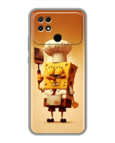 Чехол для Xiaomi POCO C40 с картинкой «Губка Боб повар»