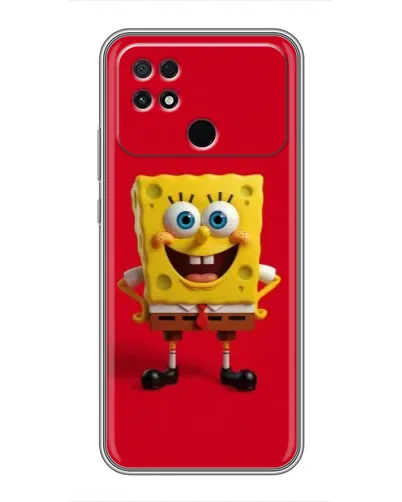 Чехол для Xiaomi POCO C40 с картинкой «Спанч Боб на красном»