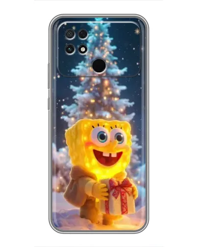 Чехол для Xiaomi POCO C40 с картинкой «Рождественский Спанч Боб»