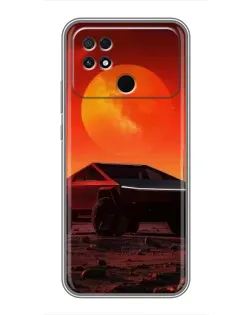 Чехол для Xiaomi POCO C40 с картинкой «Cybertruck на Марсе»