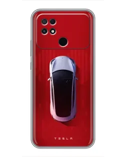 Чехол для Xiaomi POCO C40 с картинкой «Tesla Top View»