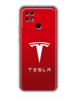Чехол для Xiaomi POCO C40 с картинкой «Tesla Red Classic»