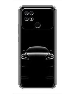 Чехол для Xiaomi POCO C40 с картинкой «Силуэт Tesla Night»