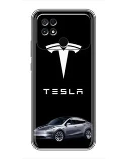 Чехол для Xiaomi POCO C40 с картинкой «Tesla Model Y»