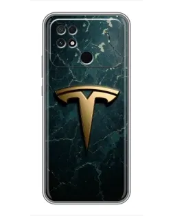 Чехол для Xiaomi POCO C40 с картинкой «Мраморная Tesla Gold»