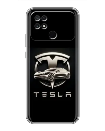 Чехол для Xiaomi POCO C40 с картинкой «Tesla — серебристое авто» Чехол для Xiaomi POCO C40 с картинкой «Tesla — серебристое авто»
