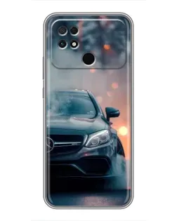 Чехол для Xiaomi POCO C40 с картинкой «Mercedes — ночной город» Чехол для Xiaomi POCO C40 с картинкой «Mercedes — ночной город»