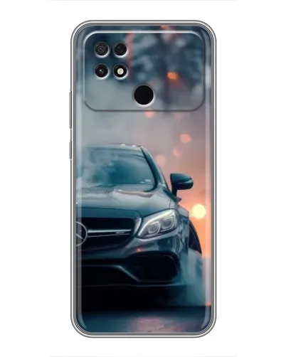 Чехол для Xiaomi POCO C40 с картинкой «Mercedes — ночной город»