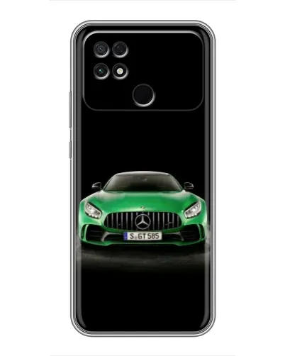 Чехол для Xiaomi POCO C40 с картинкой «Mercedes — неоновый лого»