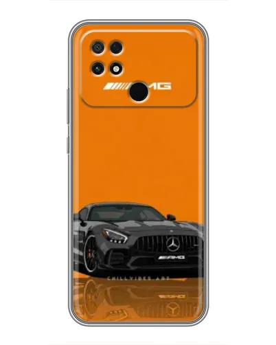 Чехол для Xiaomi POCO C40 с картинкой «Оранжевый Mercedes AMG»