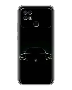 Чехол для Xiaomi POCO C40 с картинкой «Mercedes — силуэт авто» Чехол для Xiaomi POCO C40 с картинкой «Mercedes — силуэт авто»