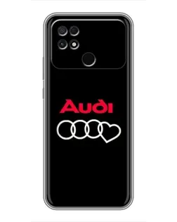 Чехол для Xiaomi POCO C40 с картинкой «Логотип Audi Heart»