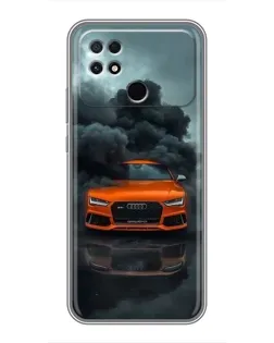 Чохол для Xiaomi POCO C40 з картинкою «Audi у хмарах диму»