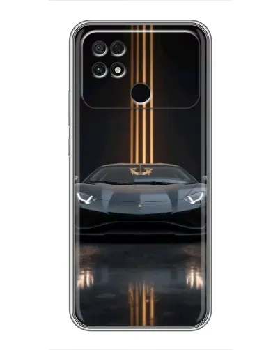 Чехол для Xiaomi POCO C40 с картинкой «Lamborghini золотые линии»
