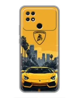 Чехол для Xiaomi POCO C40 с картинкой «Желтый Lamborghini город» Чехол для Xiaomi POCO C40 с картинкой «Желтый Lamborghini город»