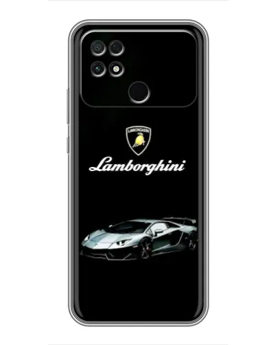 Чехол для Xiaomi POCO C40 с картинкой «Логотип Lamborghini классика»