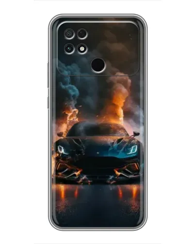 Чехол для Xiaomi POCO C40 с картинкой «Lamborghini дымная эстетика»