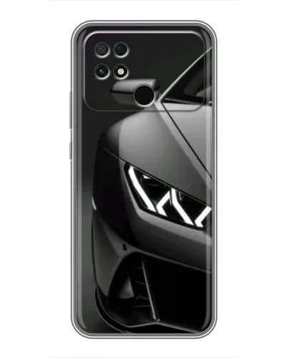 Чехол для Xiaomi POCO C40 с картинкой «Lamborghini фары детализация»