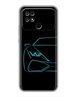 Чехол для Xiaomi POCO C40 с картинкой «Голубой силуэт Lamborghini» Чехол для Xiaomi POCO C40 с картинкой «Голубой силуэт Lamborghini»