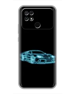 Чехол для Xiaomi POCO C40 с картинкой «Неоновый контур Lamborghini» Чехол для Xiaomi POCO C40 с картинкой «Неоновый контур Lamborghini»