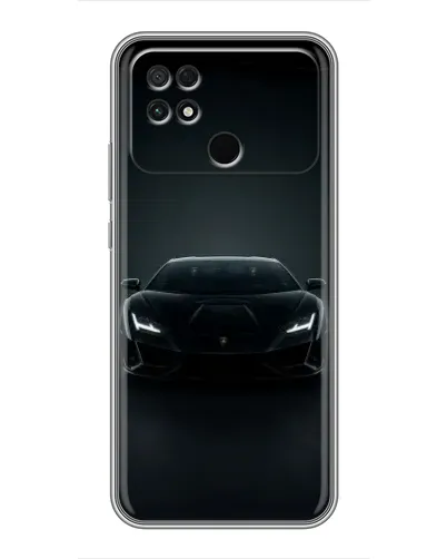 Чехол для Xiaomi POCO C40 с картинкой «Черный Lamborghini Aventador»