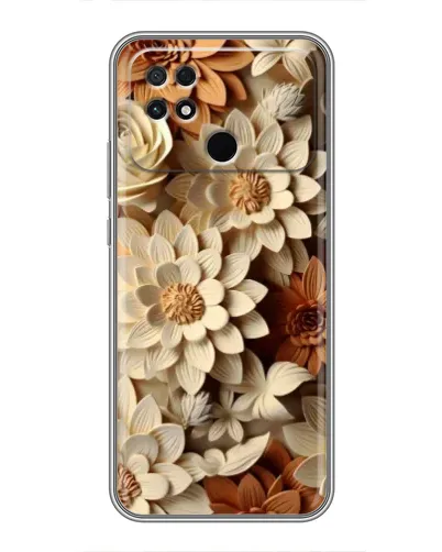 Чохол для Xiaomi POCO C40 з картинкою «Бежевий флористичний декор»