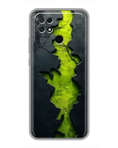 Чехол для Xiaomi POCO C40 с картинкой «Салатовый разлом скалы»