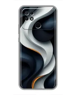 Чехол для Xiaomi POCO C40 с картинкой «Объемные черно-белые ленты» Чехол для Xiaomi POCO C40 с картинкой «Объемные черно-белые ленты»