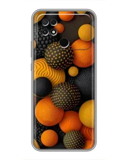 Чехол для Xiaomi POCO C40 с картинкой «Объемные оранжевые сферы» Чехол для Xiaomi POCO C40 с картинкой «Объемные оранжевые сферы»
