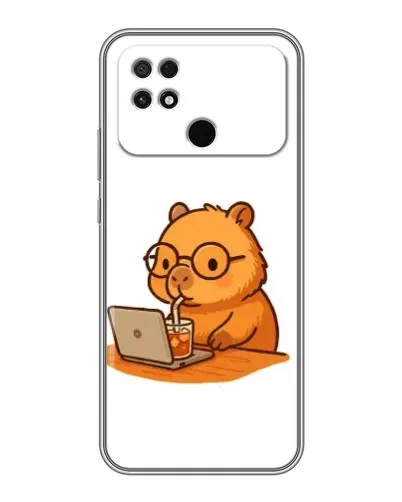 Чохол для Xiaomi POCO C40 з картинкою «Капібара з ноутбуком» Чохол для Xiaomi POCO C40 з картинкою «Капібара з ноутбуком»