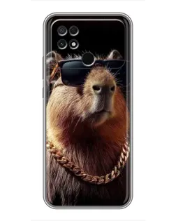 Чохол для Xiaomi POCO C40 з картинкою «Капібара золотий ланцюг»