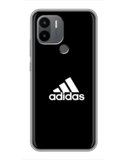 Чехол для Xiaomi Poco C50 с картинкой «Черная классика Adidas»