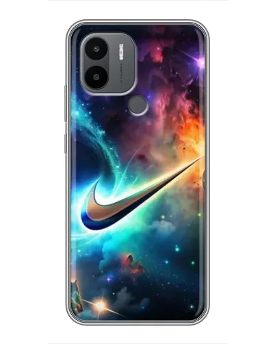 Чехол для Xiaomi Poco C50 с картинкой «Космический Nike Swoosh»
