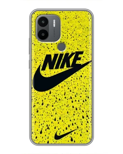 Чехол для Xiaomi Poco C50 с картинкой «Желтый текстурный Nike»