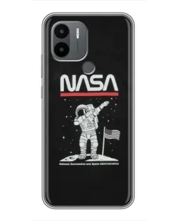 Чохол для Xiaomi Poco C50 з картинкою «NASA — крокуємо по Місяцю»