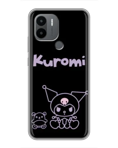 Чехол для Xiaomi Poco C50 с картинкой «Kuromi — черный минимализм»