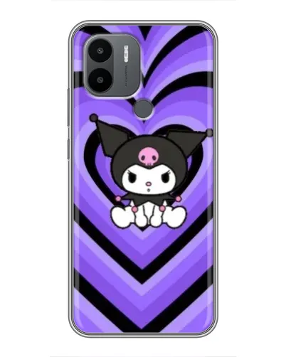 Чехол для Xiaomi Poco C50 с картинкой «Kuromi и фиолетовые сердца»