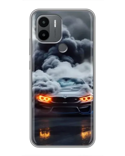 Чехол для Xiaomi Poco C50 с картинкой «BMW в дыму»