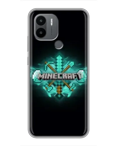 Чехол для Xiaomi Poco C50 с картинкой «Minecraft Diamond лого»