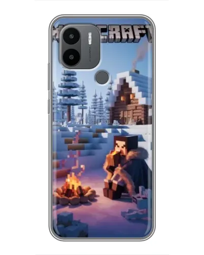 Чехол для Xiaomi Poco C50 с картинкой «Зимний Minecraft»
