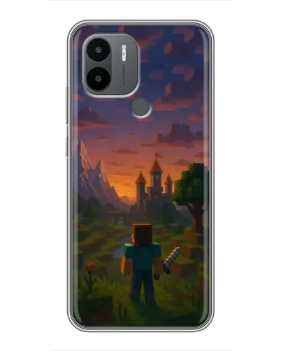 Чехол для Xiaomi Poco C50 с картинкой «Стив у башни»
