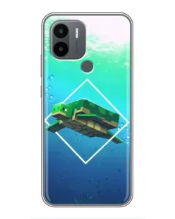 Чехол для Xiaomi Poco C50 с картинкой «Черепаха Minecraft»