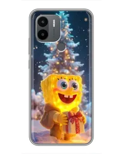 Чехол для Xiaomi Poco C50 с картинкой «Рождественский Спанч Боб»