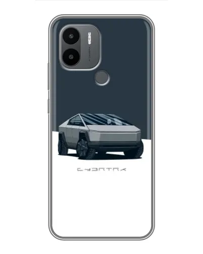 Чехол для Xiaomi Poco C50 с картинкой «Серебристый Cybertruck Tesla»
