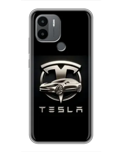Чехол для Xiaomi Poco C50 с картинкой «Tesla — серебристое авто»