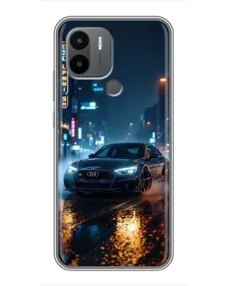 Чехол для Xiaomi Poco C50 с картинкой «Ночной город и Audi»