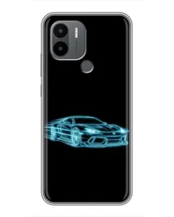 Чехол для Xiaomi Poco C50 с картинкой «Неоновый контур Lamborghini»