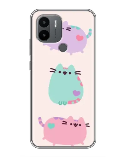 Чехол для Xiaomi Poco C50 с картинкой «Pusheen трио»