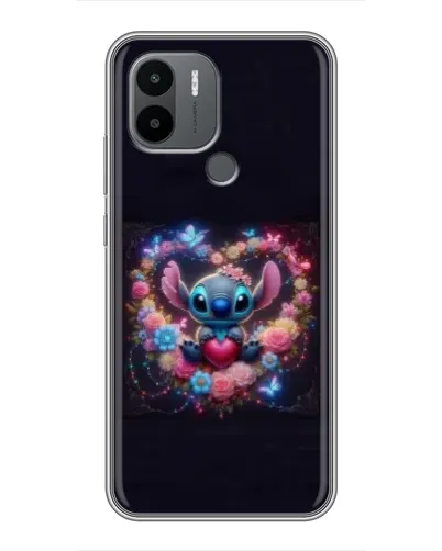 Чехол для Xiaomi Poco C50 с картинкой «Stitch в цветах»